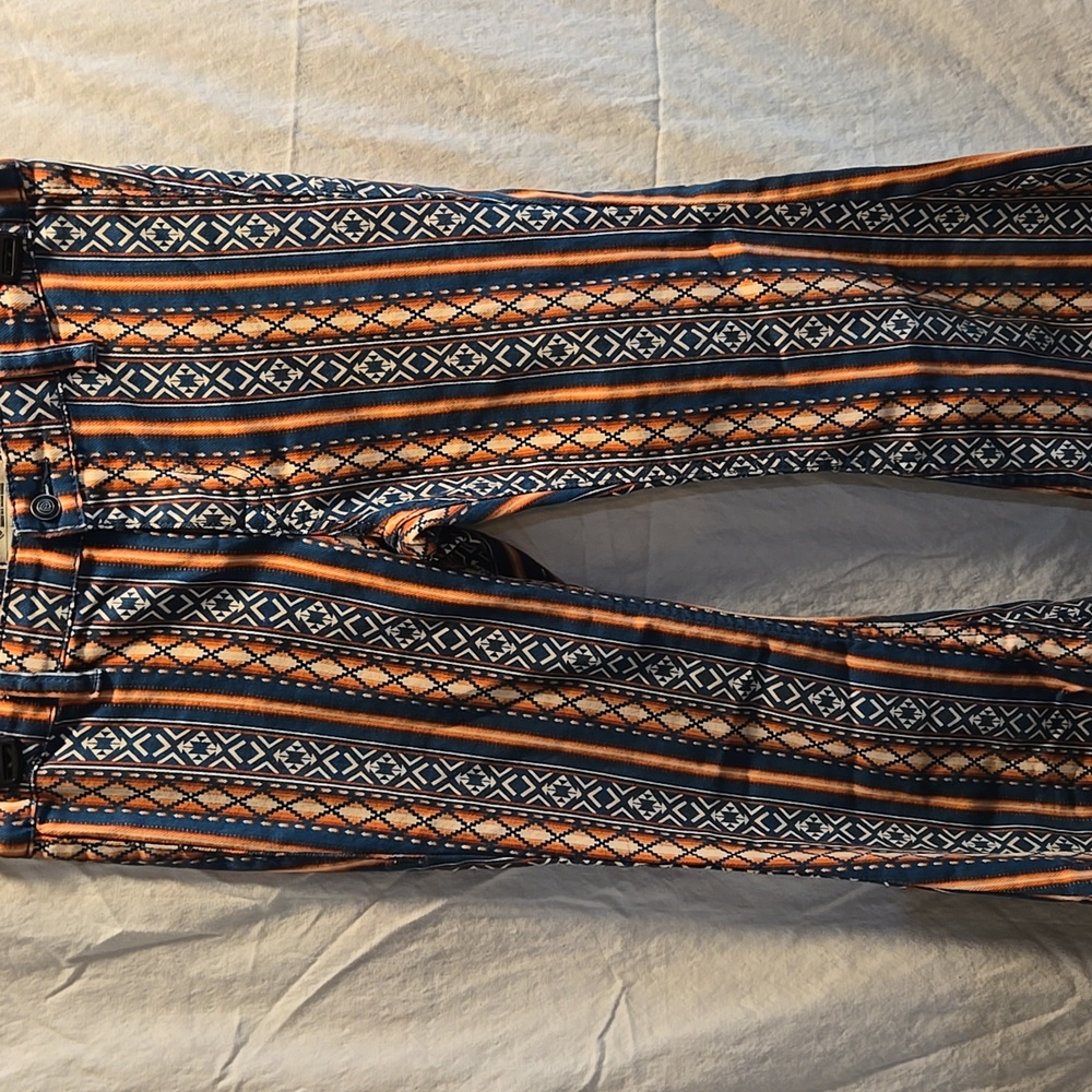 Rock & Roll Print Flare Pants